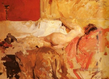  impressionistic Canvas - Bacante painter Joaquin Sorolla Impressionistic nude